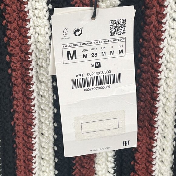 Zara Crochet Knit Ruffle Jumpsuit Sz M NWT Black - Picture 10 of 11